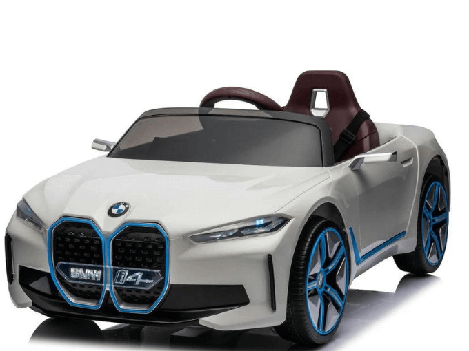 White Complete Edition 12V Licensed BMW I4 Kids and Toddlers 4WD Ride on Car, RC image 0