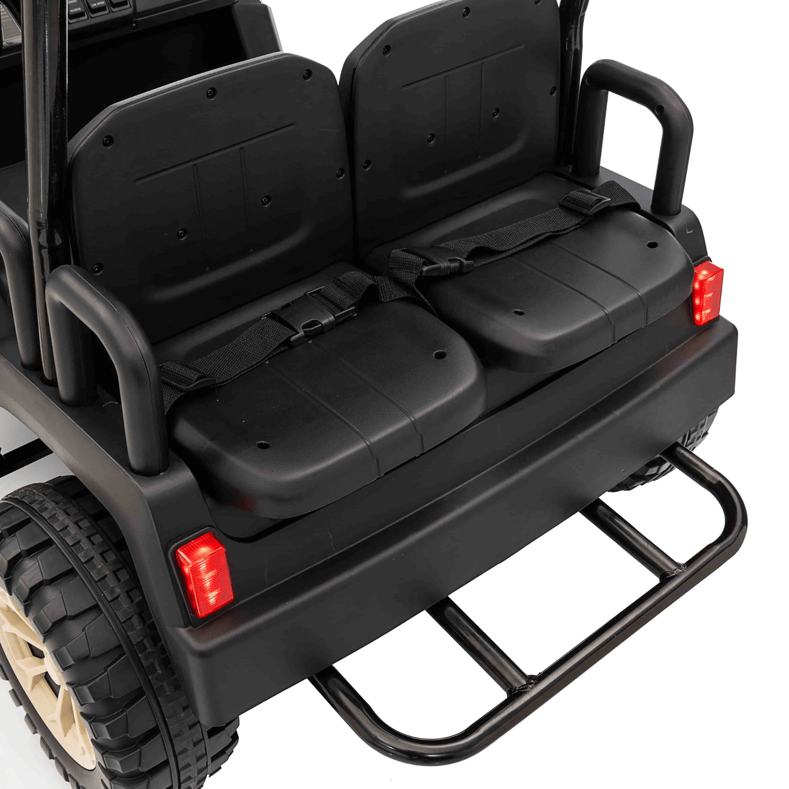 24V White Golf Buggy Edition 4-Seater 4x4 Kids' Ride-On UTV W/ Canopy, EVA Rubber Wheels, Music & RC.