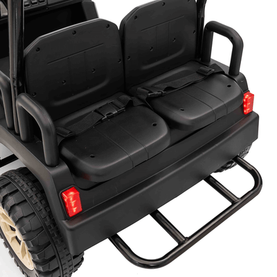 24V White Golf Buggy Edition 4-Seater 4x4 Kids' Ride-On UTV W/ Canopy, EVA Rubber Wheels, Music & RC.