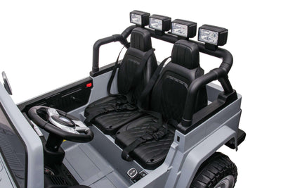 24V Grey 2-Seater Premium Edition Toyota 4x4 Truck for Kids W/ EVA Rubber Wheels, Music & RC.