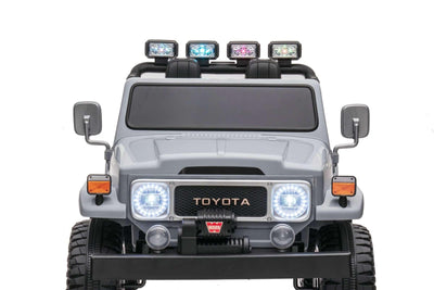 24V Grey 2-Seater Premium Edition Toyota 4x4 Truck for Kids W/ EVA Rubber Wheels, Music & RC.