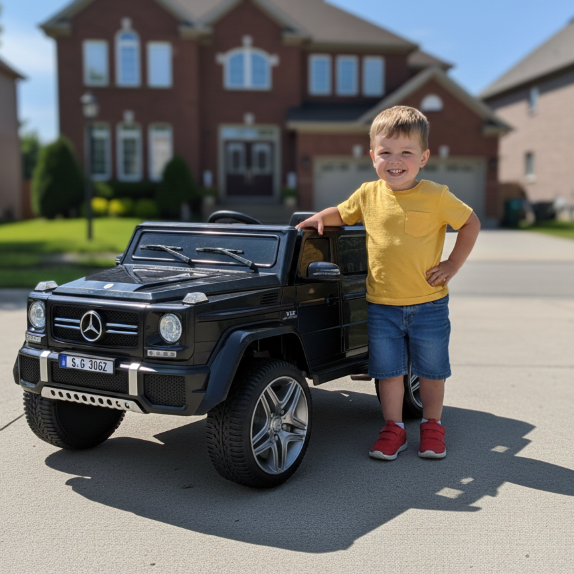 12V Matte Black Luxury Mercedes Maybach G650s Kids' 4x4 Ride-on SUV W/ Rubber Wheels, Music & RC
