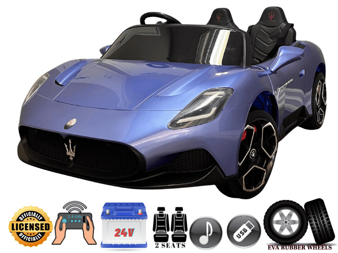 2 Seater Licensed Sport Edition Maserati MC20 24V Kids Ride-on Car With 4x4 and RC - Cornflower Blue image 1