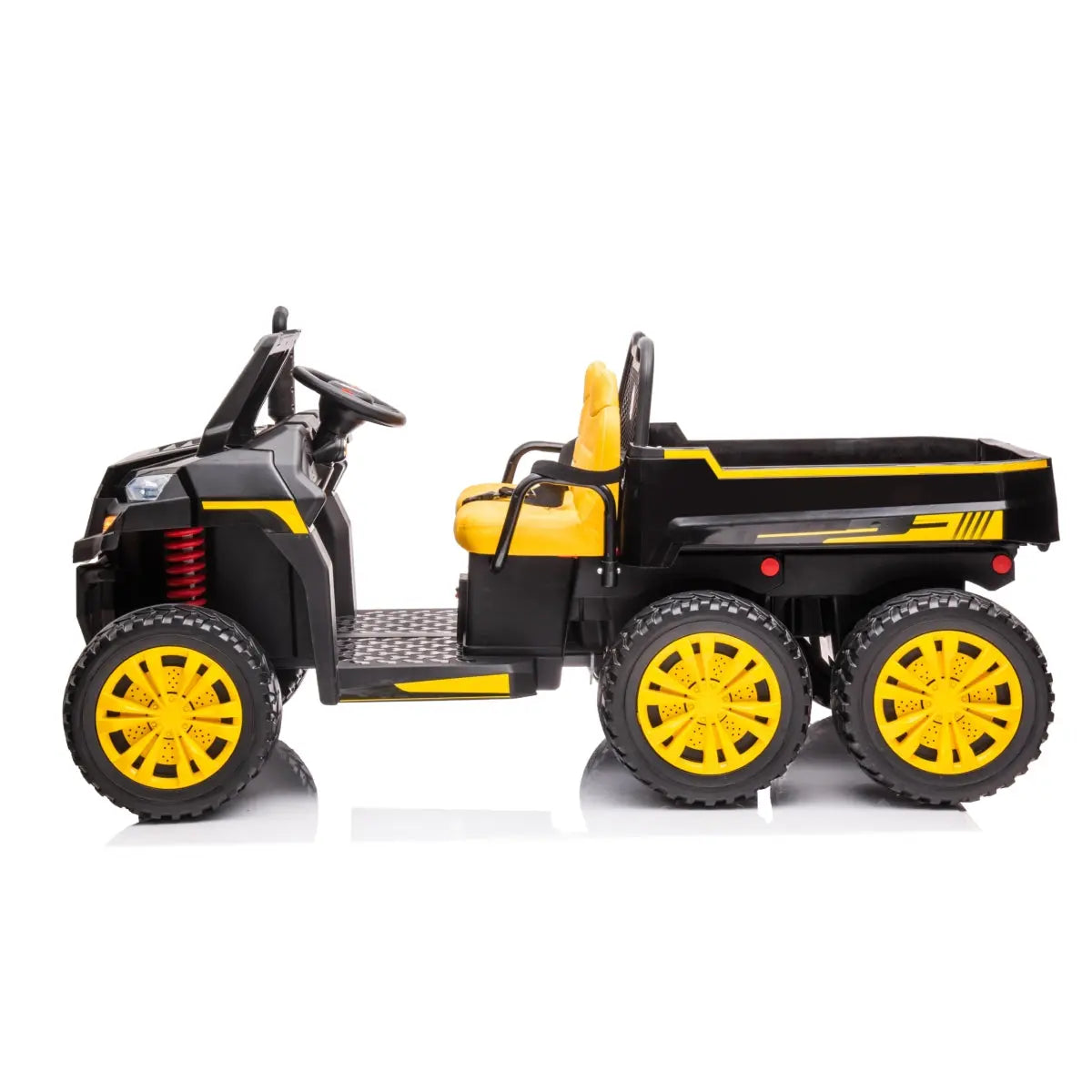 6-Wheeler 24V 2-Seater Ride-on Tractor Trailer with Dump Cart and Parental Remote