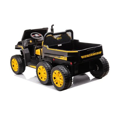 6-Wheeler 24V 2-Seater Ride-on Tractor Trailer with Dump Cart and Parental Remote