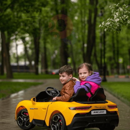 KidsVIP Licensed 24V Maserati MC20 Car for Kids W/ RC, Rubber Wheels, Music Input, Leather Seats, 4WD image 11