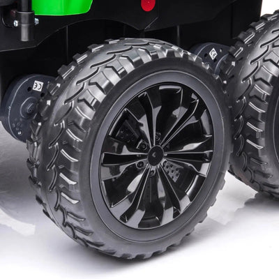 6-Wheeler 24V 2-Seater Ride-on Tractor Trailer with Dump Cart and Parental Remote