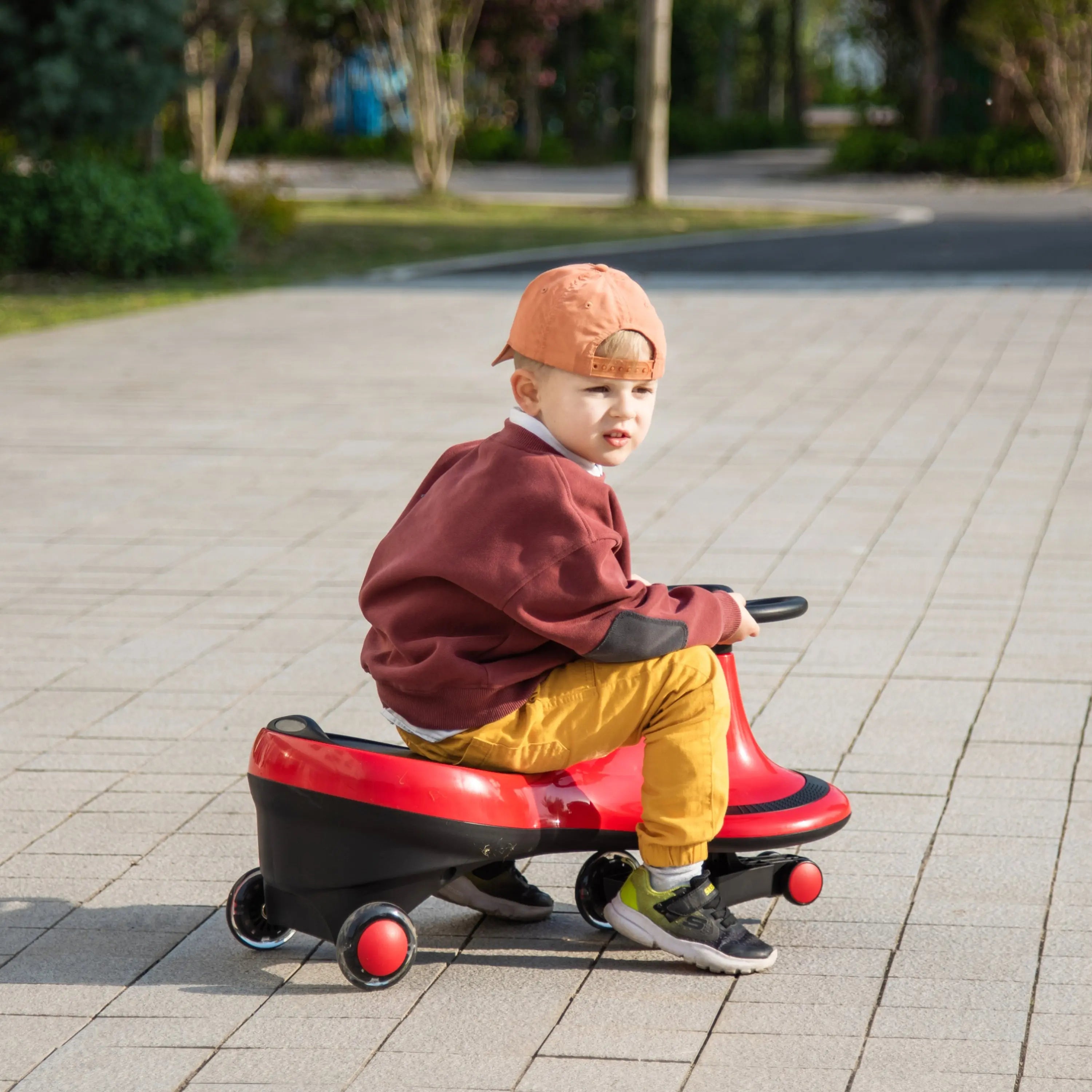 Kids Swing Car with Flashing Wheels