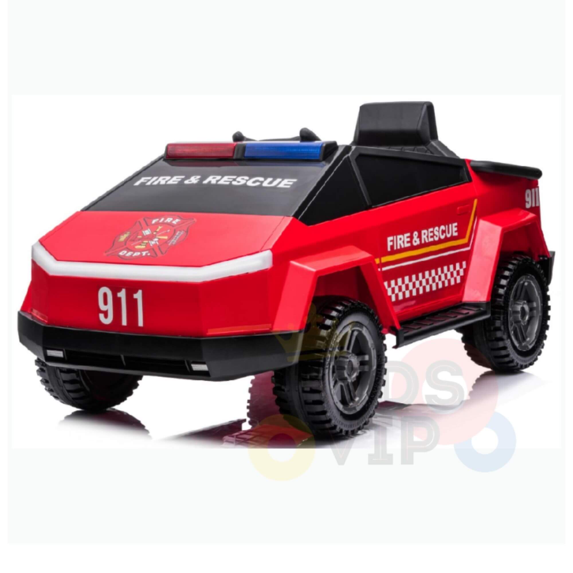 Future Fire12V Ride On Truck, 4x4, Leather Seat, Siren, BT, Rubber Wheels, RC image 9