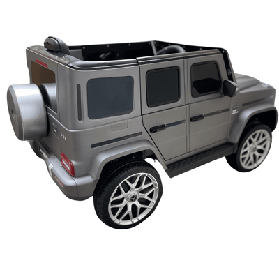 12V Luxury Matte Grey Edition Mercedes Benz AMG G63 Ride-On SUV W/ Rubber Wheels, Leather Seat, Bluetooth & RC.