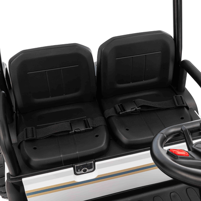 24V White Golf Buggy Edition 4-Seater 4x4 Kids' Ride-On UTV W/ Canopy, EVA Rubber Wheels, Music & RC.