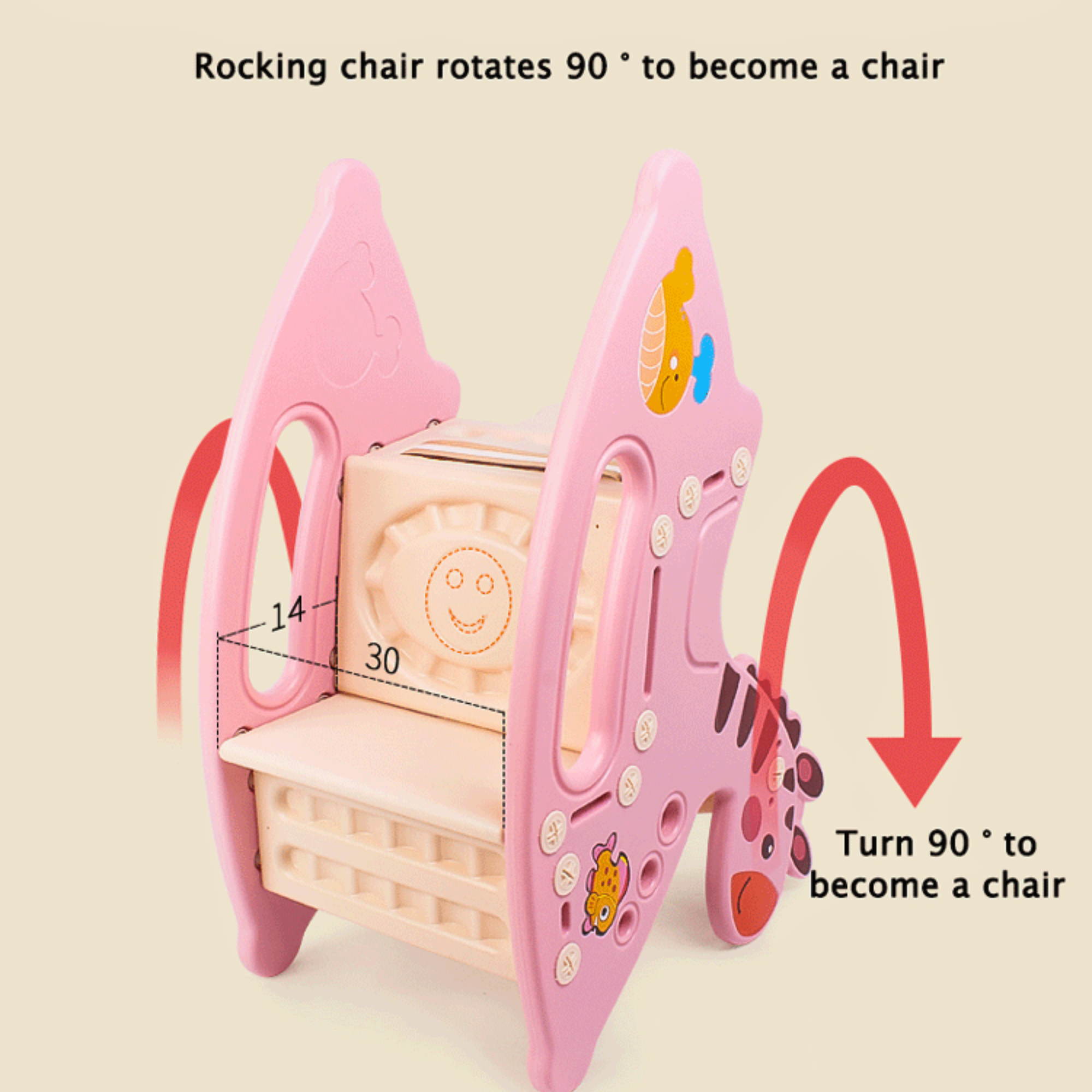 Toddlers and Infants Rocking Deer Edition Chair with Music - Pink image 12