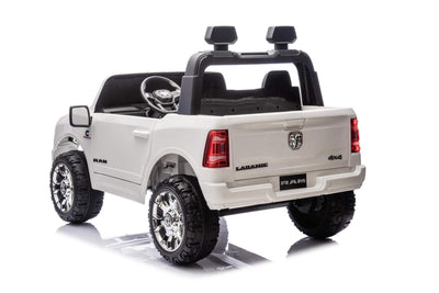 White Complete Edition XXL 2-Seater 4x4 RAM 3500 Ride-On Truck.