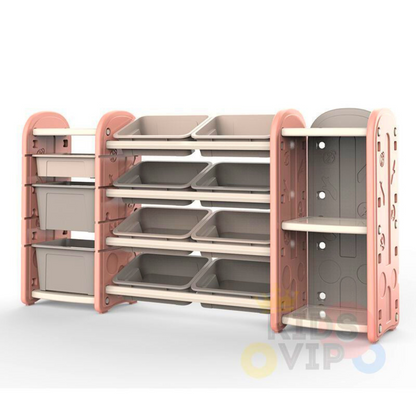 Kids and Toddlers Toy Storage/Organizer with Bins and Bookshelves - Pink image 18