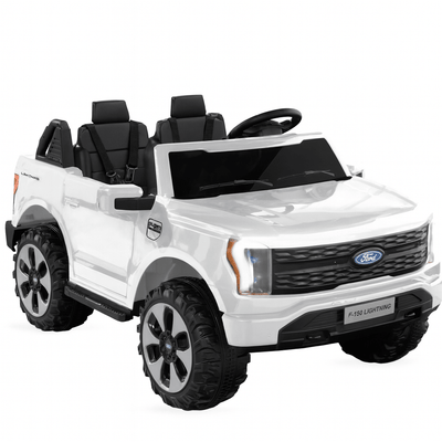 White 2 Seater Lighting Edition Ford F-150, 24V Kids Ride on Truck.