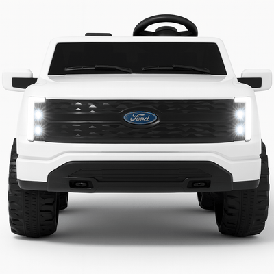 White 2 Seater Lighting Edition Ford F-150, 24V Kids Ride on Truck.