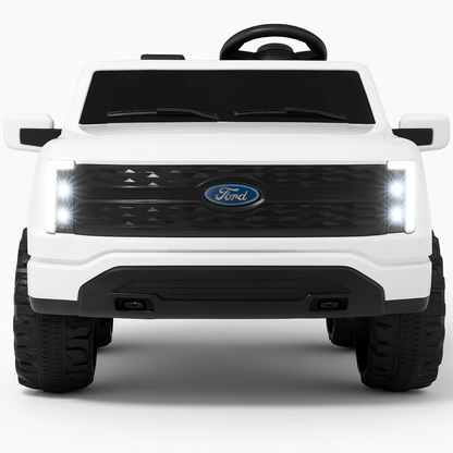 White 2 Seater Lighting Edition Ford F-150, 24V Kids Ride on Truck