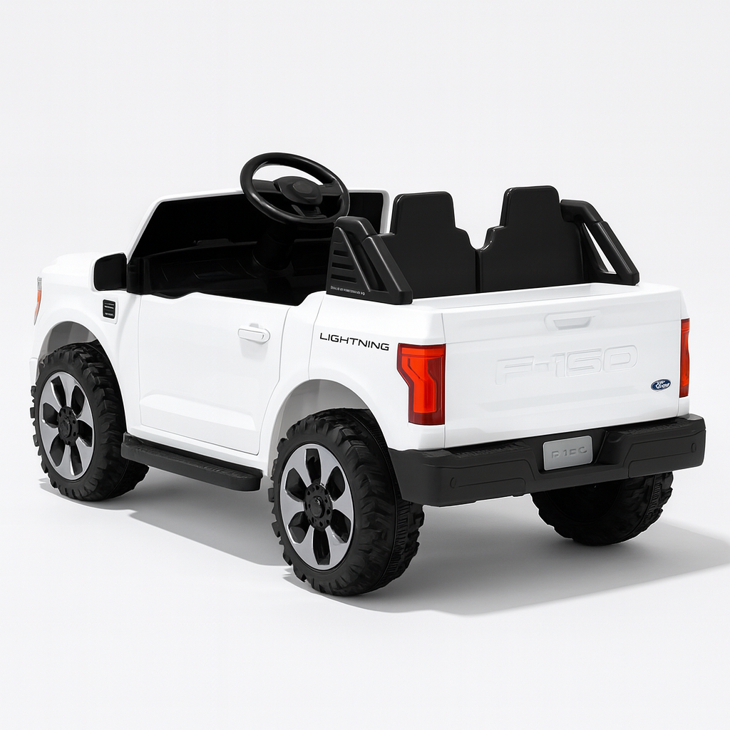 White 2 Seater Lighting Edition Ford F-150, 24V Kids Ride on Truck