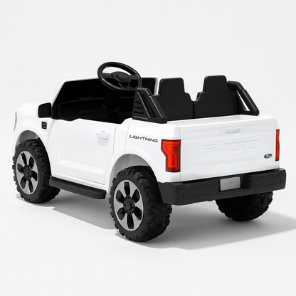 White 2 Seater Lighting Edition Ford F-150, 24V Kids Ride on Truck