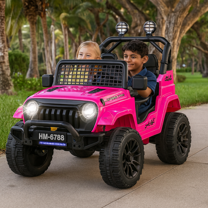 Pink 24V TrailX 2-Seater 24V 4X4/AWD Kids Ride on UTV Buggy W/ EVA Rubber Wheels, Music & RC