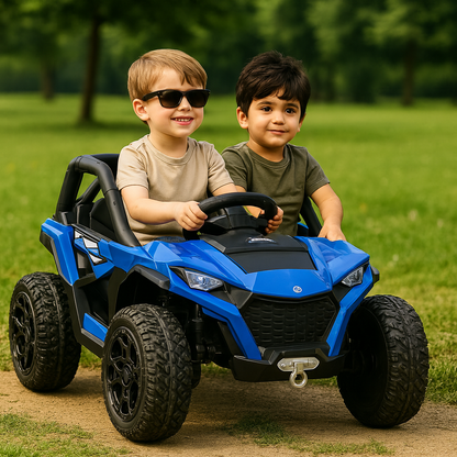 Blue Power MX 2-Seater 24V 4x4 Kids' Ride-on UTV Buggy W/ EVA Rubber Wheels, Music & RC