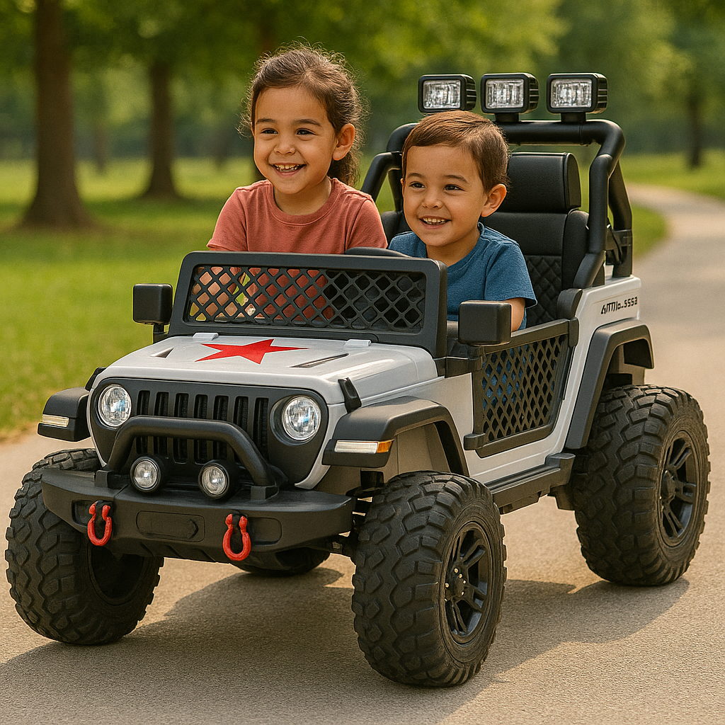 White 24V TrailMax Edition XXL 2-Seater 24V 4X4/AWD Kids Ride on Truck W/ EVA Rubber Wheels, BT & RC