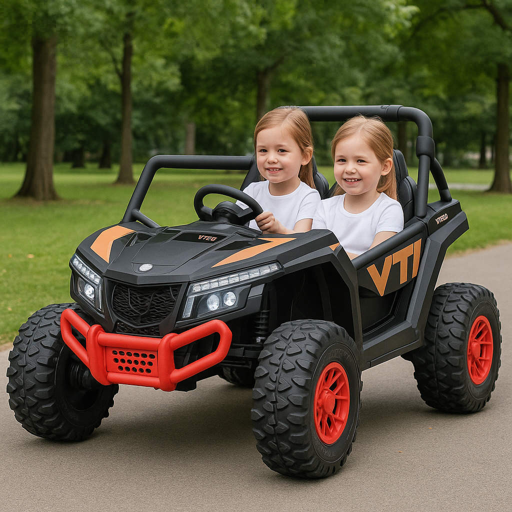 Black 2-Seater XXL Premium MegaTrek 2-Seater 24V 4X4/AWD Kids Ride on UTV Buggy W/ EVA Rubber Wheels, BT & RC