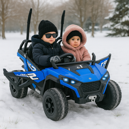 Blue Power MX 2-Seater 24V 4x4 Kids' Ride-on UTV Buggy W/ EVA Rubber Wheels, Music & RC