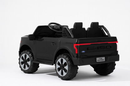 Black 2 Seater Lighting Edition Ford F-150, 24V Kids Ride on Truck