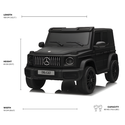 2x24V Platinum Matte Black Edition XXL 4x4 Mercedes G63 Kids' Ride on SUV W/ MP4, EVA Rubber Wheels & RC