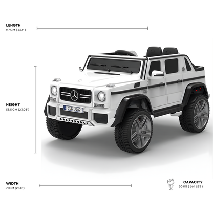 12V White Luxury Mercedes Maybach G650s Kids' 4x4 Ride-on SUV