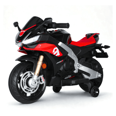 24V Upgraded Aprilia RSV4 Super Motorcycle W/ EVA Rubber Wheels, Music & Lights.