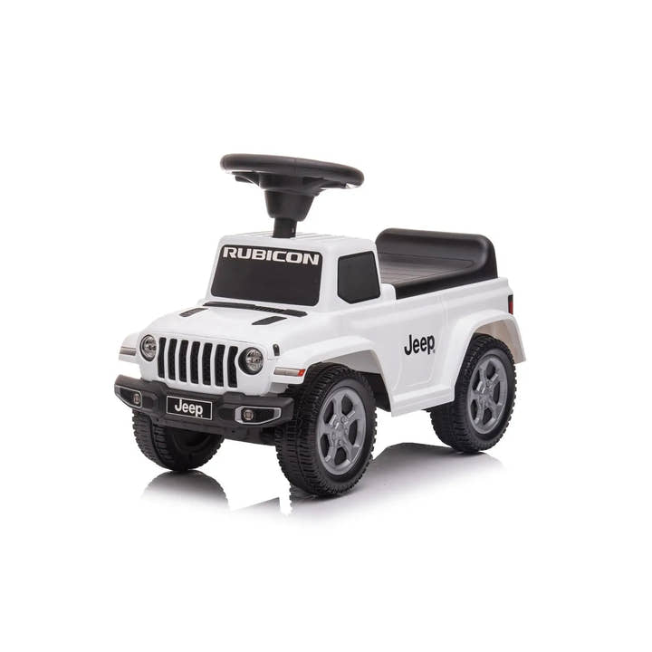White Jeep Rubicon Foot to Floor Ride-On for Toddlers