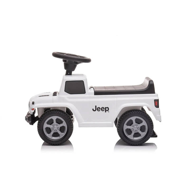 White Jeep Rubicon Foot to Floor Ride-On for Toddlers