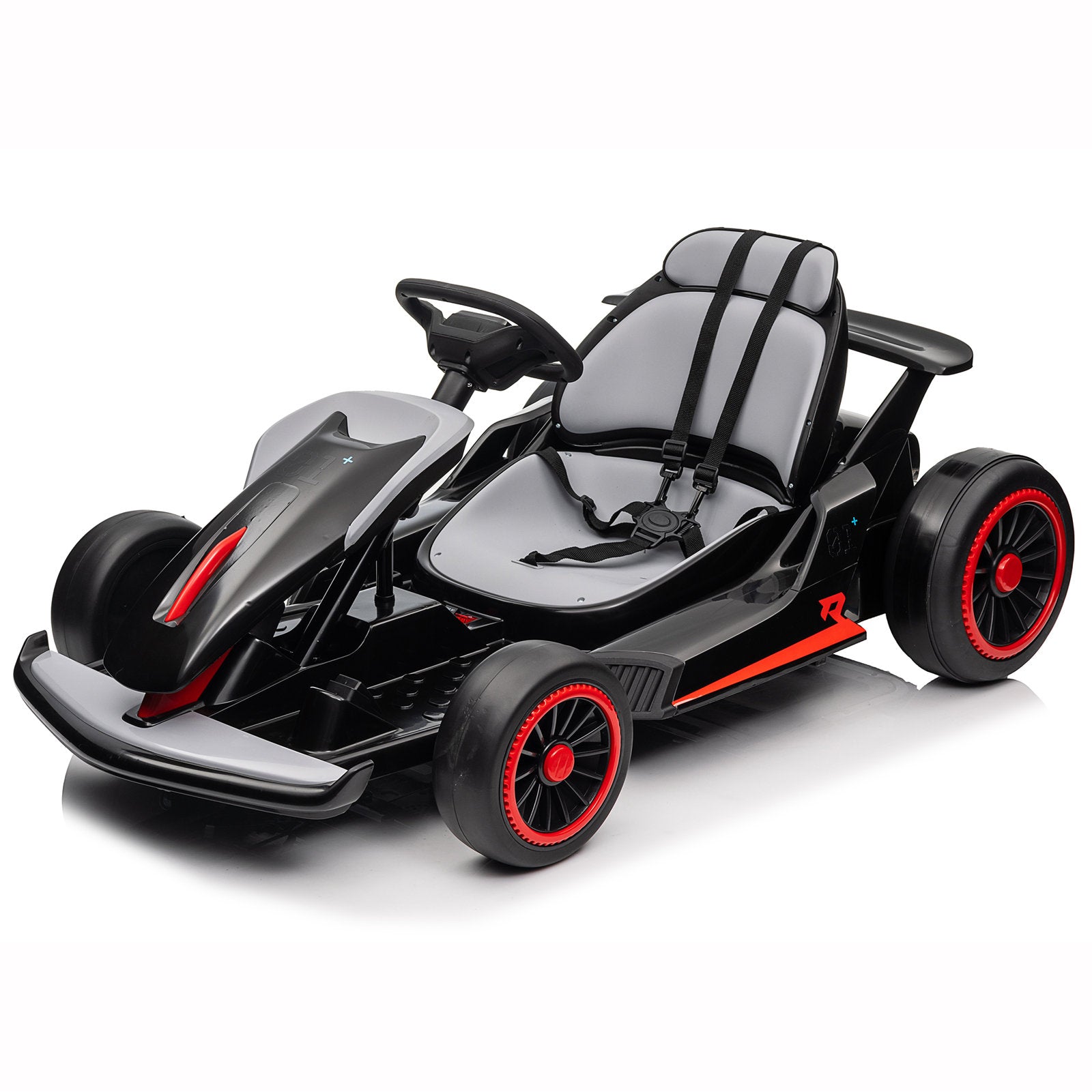 Black, 24V Upgraded Vortex Drifting Go Kart