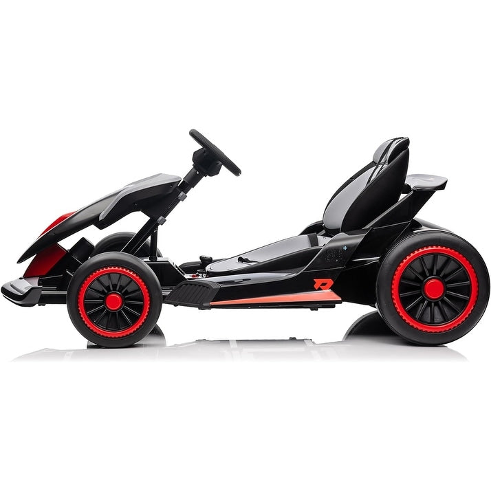 Black, 24V Upgraded Vortex Drifting Go Kart