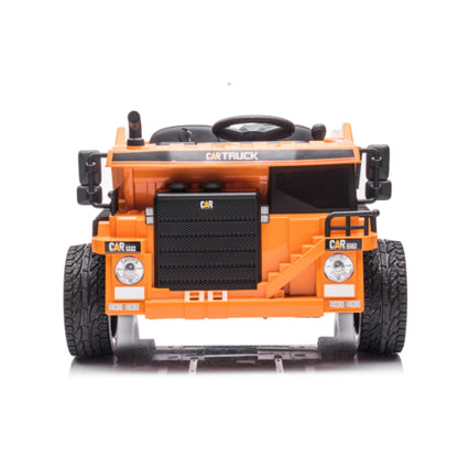 12V Kids' Ride-On Construction Dump Truck W/ Rubber Wheels, Automatic Dump Bed, Music & RC