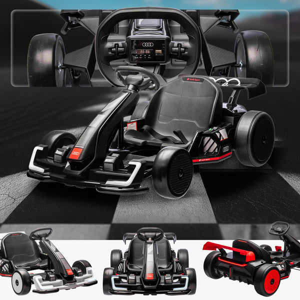 Newest Upgraded 24V Audi Kids Drifting Go Kart – Black