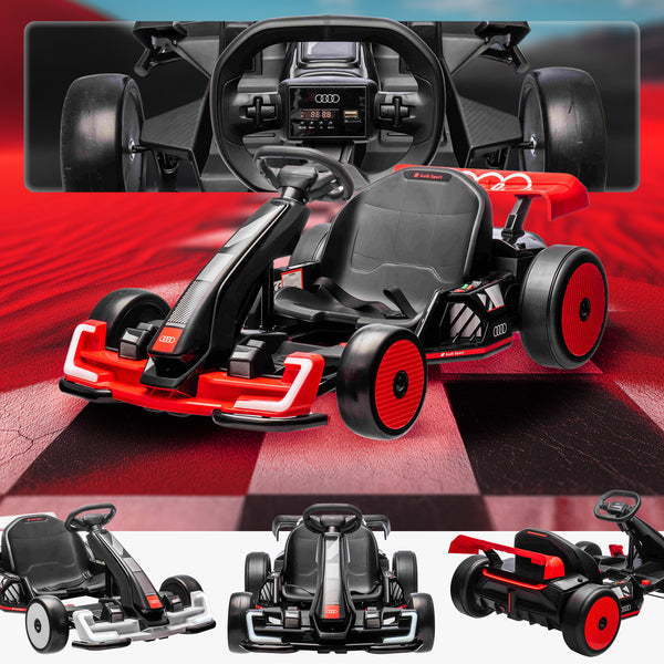 Newest Upgraded 24V Audi Kids Drifting Go Kart – Black