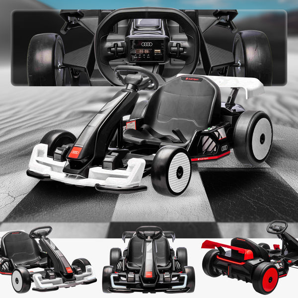 Newest Upgraded 24V Audi Kids Drifting Go Kart – Black