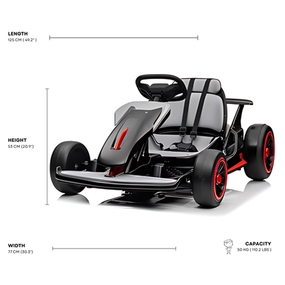 Black 24V Upgraded Vortex Drifting Go Kart