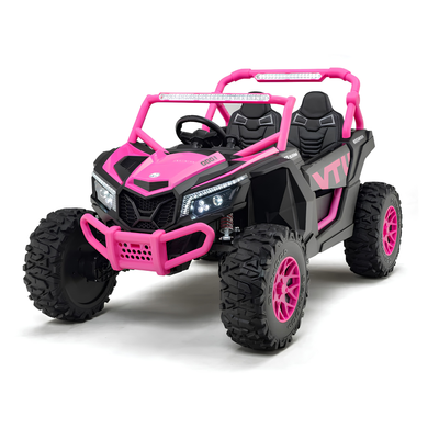 Pink XXL Premium MegaTrek Pro 2-Seater 24V 4X4/AWD Kids Ride on UTV Buggy W/ EVA Wheels, BT & RC
