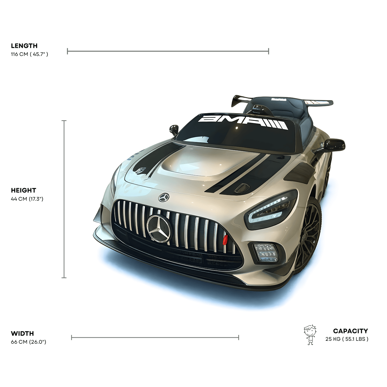 Silver, Complete Sport 12V Official Mercedes-Benz GT3, RC.