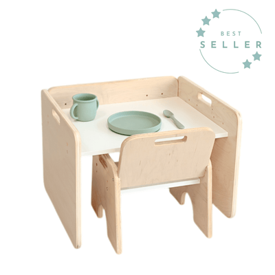 PAPAYA SET - Weaning Montessori Table and Chair Adjustable Height.