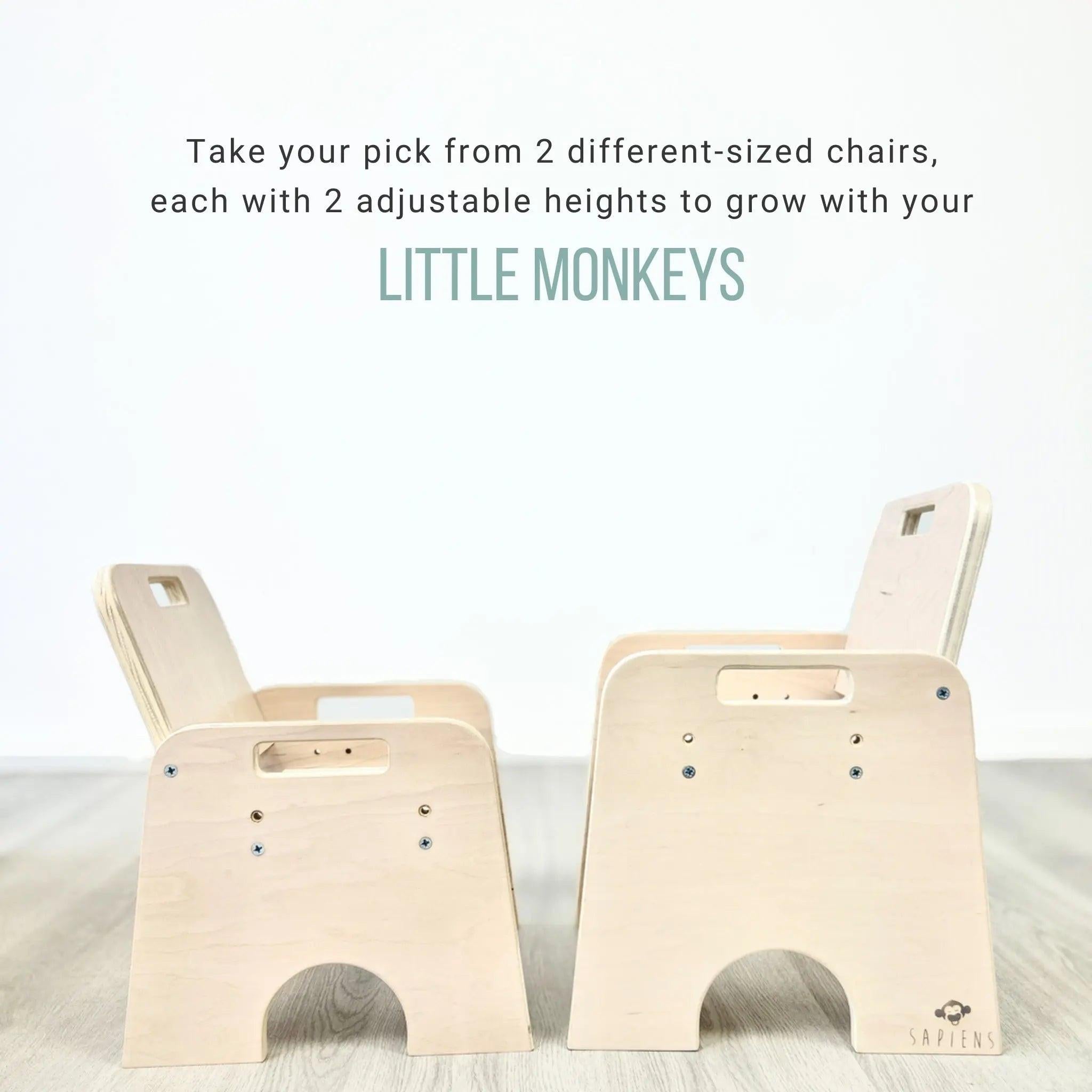 PAPAYA DOUBLE - Adjustable Montessori Table & Chair Set for Two.