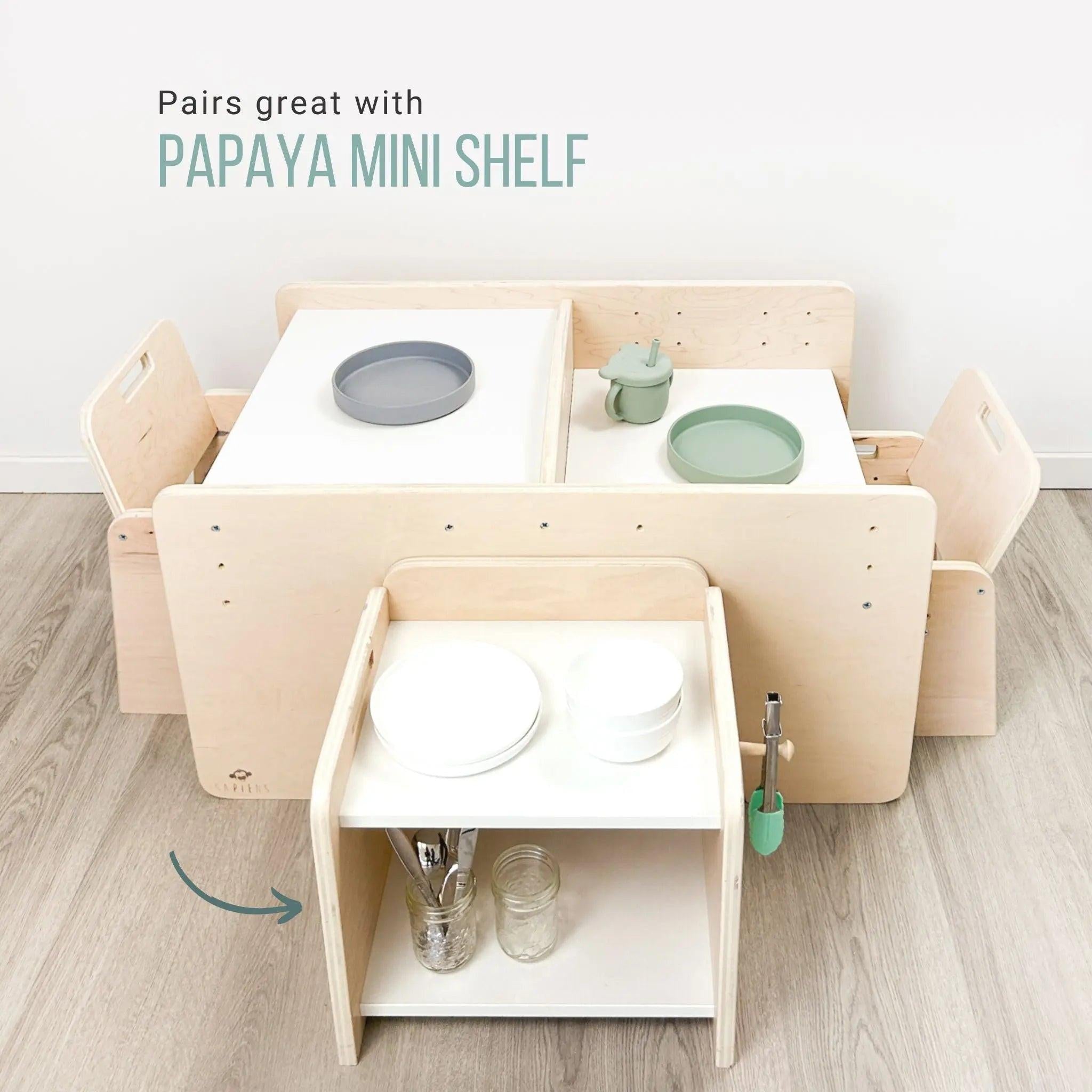 PAPAYA DOUBLE - Adjustable Montessori Table & Chair Set for Two.