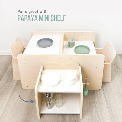 PAPAYA DOUBLE - Adjustable Montessori Table & Chair Set for Two.