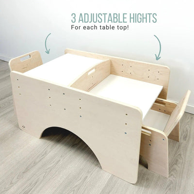 PAPAYA DOUBLE - Adjustable Montessori Table & Chair Set for Two.