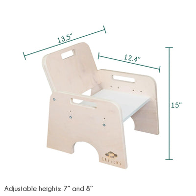 PAPAYA SET - Weaning Montessori Table and Chair Adjustable Height.