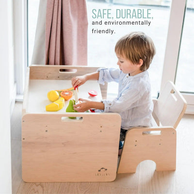 PAPAYA SET - Weaning Montessori Table and Chair Adjustable Height.